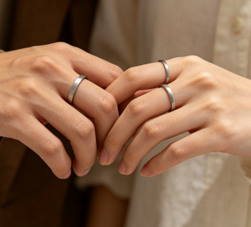 Matte Plain Couple Ring Set, Adjustable Open Band Rings Tarnish Resistant Matching Promise Rings for Men Women Engagement Gift