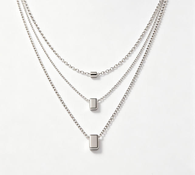 Titanium Steel Layered Pendant Necklaces, Waterproof Tarnish Free Dainty Stackable Choker Necklaces, Minimalist Jewelry Gift for Women Daily Wear